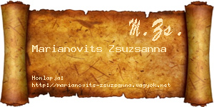 Marianovits Zsuzsanna névjegykártya
